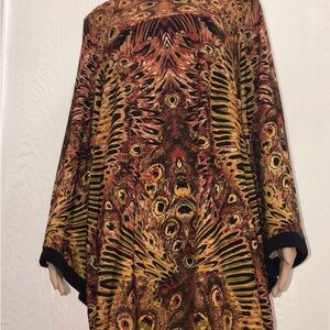 Emma & Michele Brown Orange Resort Dolman Dress